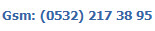Gsm: (0532) 217 38 95