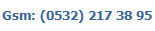 Gsm: (0532) 217 38 95